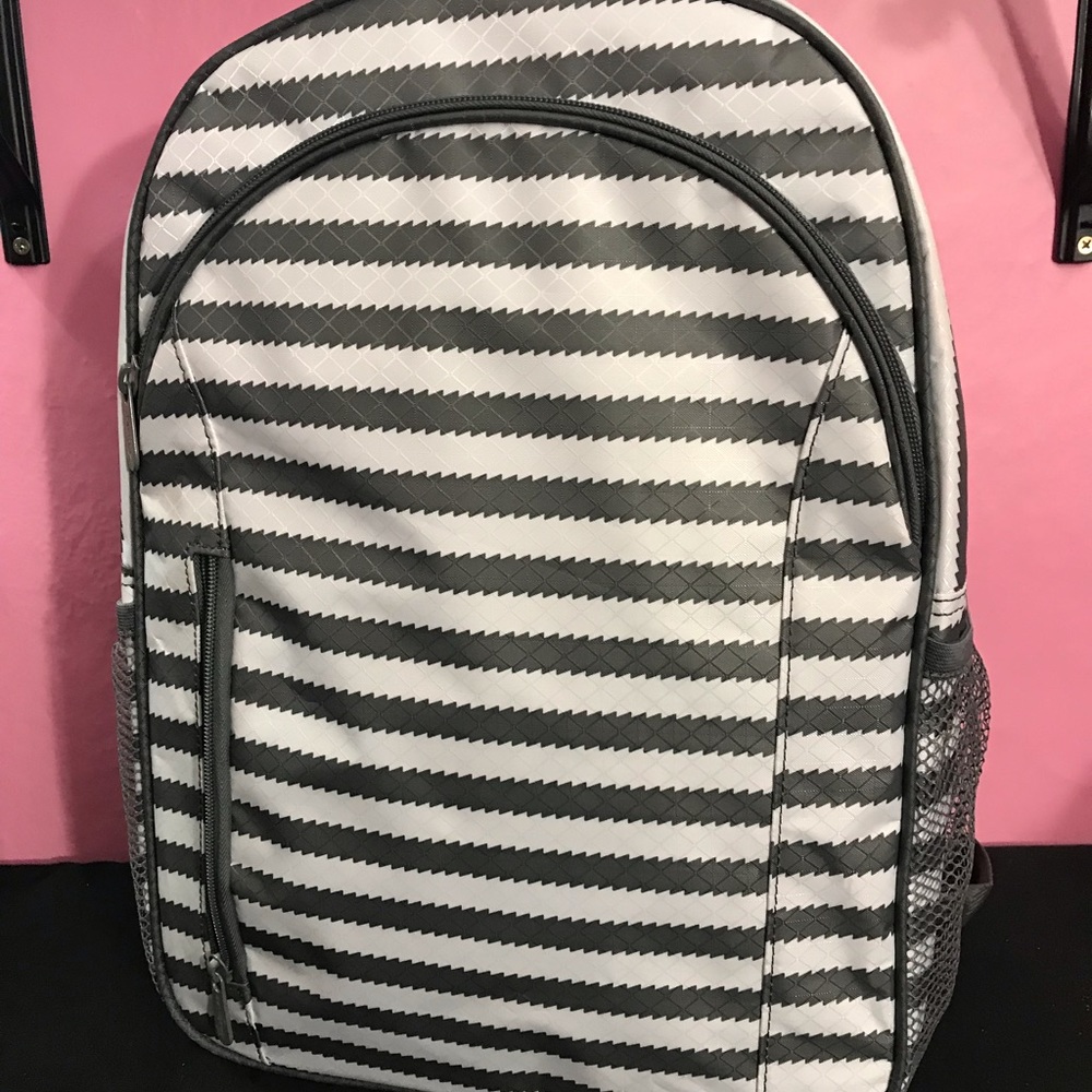 Thirty-one Grey and white chevron print Backpack